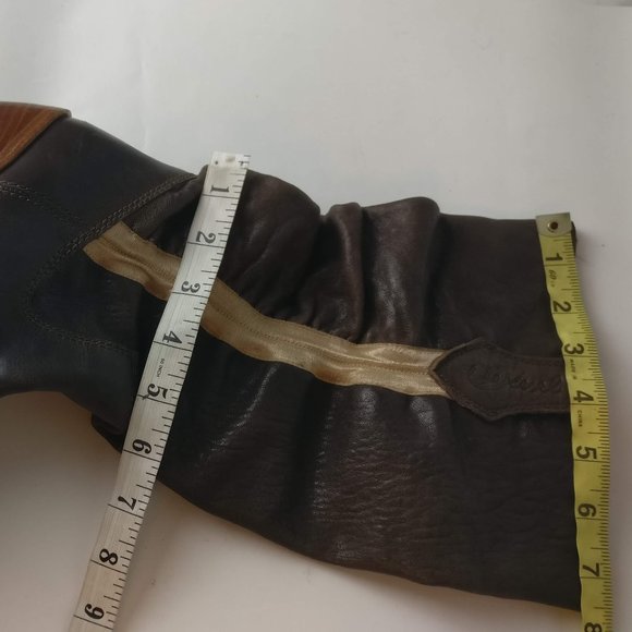 Designer DIESEL 100%Supple Leather Brown Slouchy Cowgirl boot 38 - Picture 6 of 8